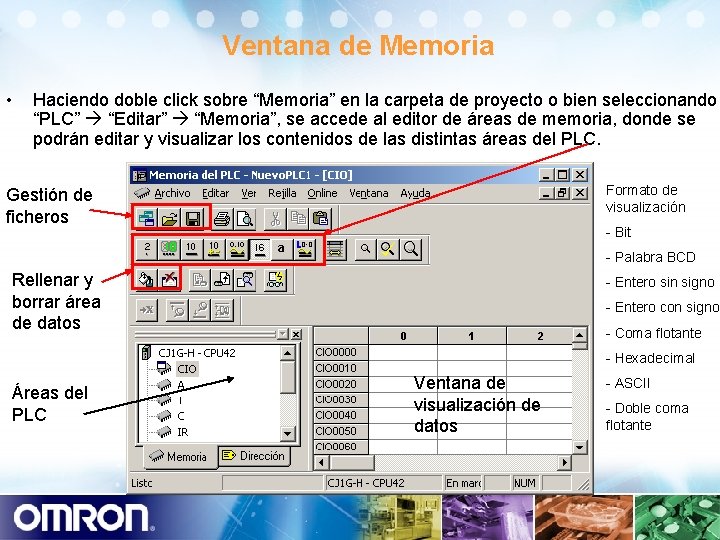 Ventana de Memoria • Haciendo doble click sobre “Memoria” en la carpeta de proyecto