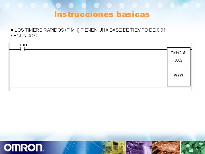 Instrucciones basicas LOS TIMERS RAPIDOS (TIMH) TIENEN UNA BASE DE TIEMPO DE 0, 01