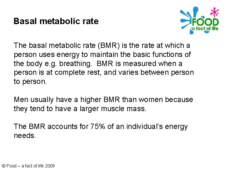 Basal metabolic rate The basal metabolic rate (BMR) is the rate at which a