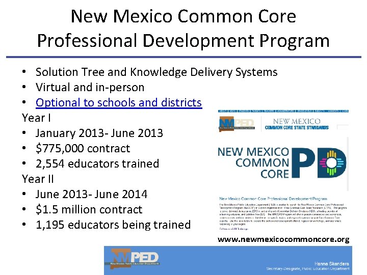 New Mexico Common Core Professional Development Program • Solution Tree and Knowledge Delivery Systems