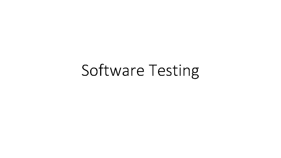 Software Testing 