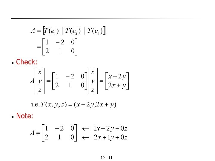 n Check: n Note: 15 - 11 n Check: n Note: 15 - 11
