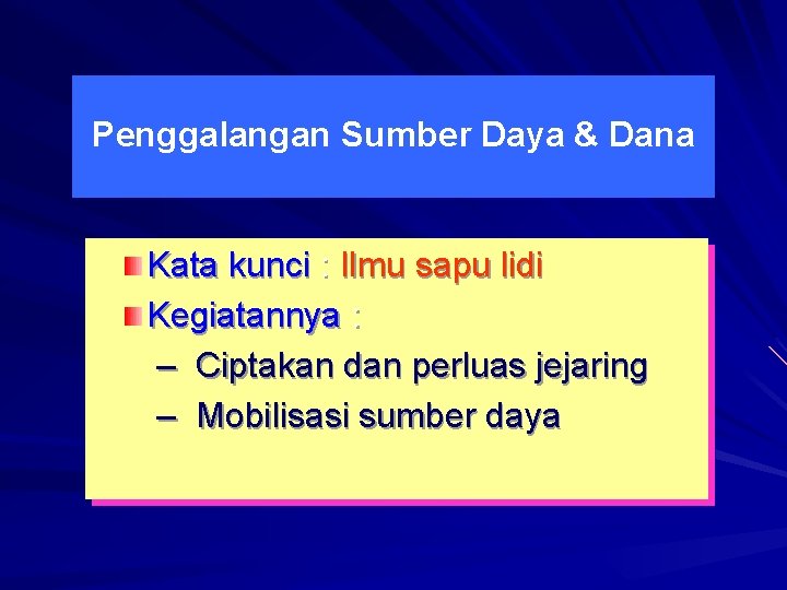 Penggalangan Sumber Daya & Dana Kata kunci : Ilmu sapu lidi Kegiatannya : –