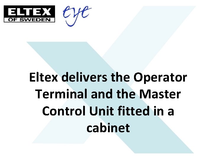 Eltex delivers the Operator Terminal and the Master Control Unit fitted in a cabinet