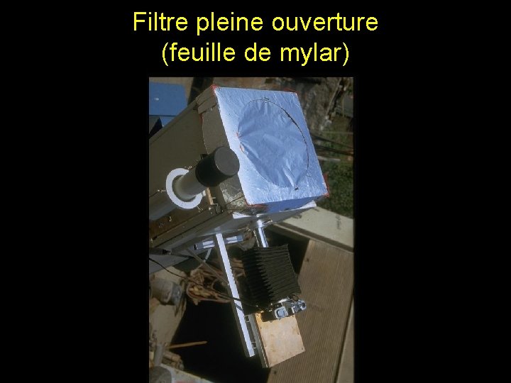 Filtre pleine ouverture (feuille de mylar) Filtre pleine ouverture (feuille de mylar)