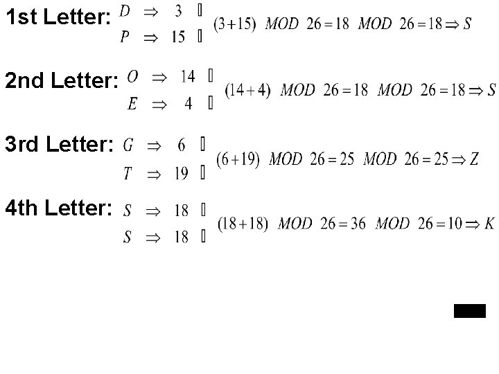 1 st Letter: 2 nd Letter: 3 rd Letter: 4 th Letter: ▄▄ 1 st Letter: 2 nd Letter: 3 rd Letter: 4 th Letter: ▄▄