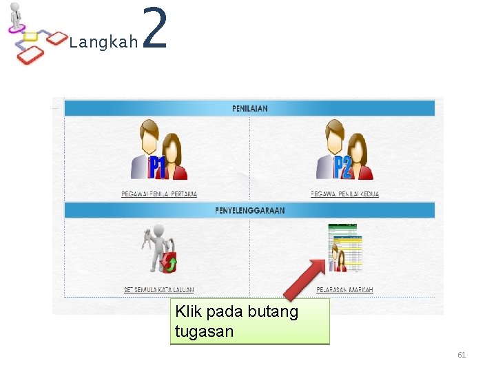 Langkah 2 Klik pada butang tugasan 61 