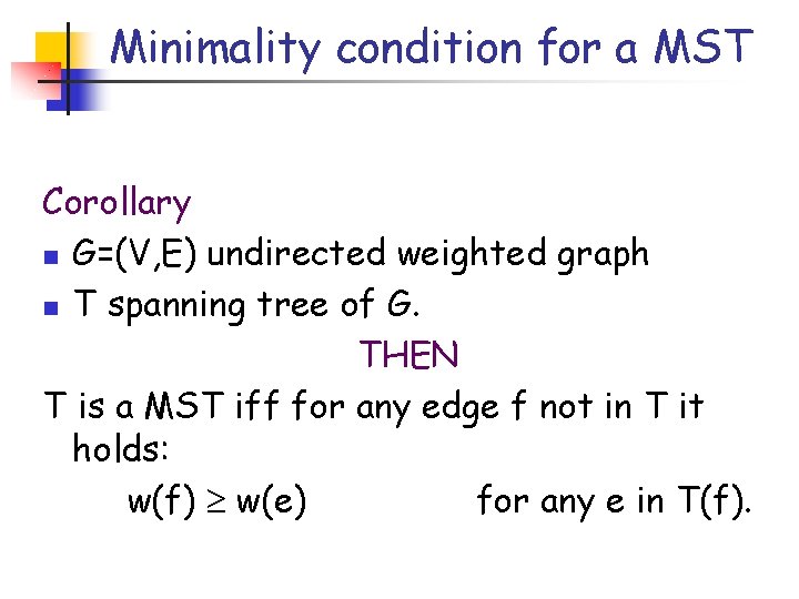 The selfishedges Minimum Spanning Tree MST problem A