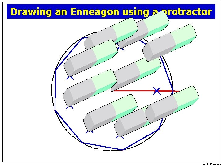 Drawing an Enneagon using a protractor © T Madas 