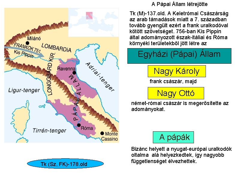 A Pápai Állam létrejötte Tk (M)-137. old. A Keletrómai Császárság az arab támadások miatt