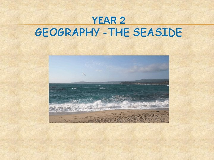 YEAR 2 GEOGRAPHY -THE SEASIDE 
