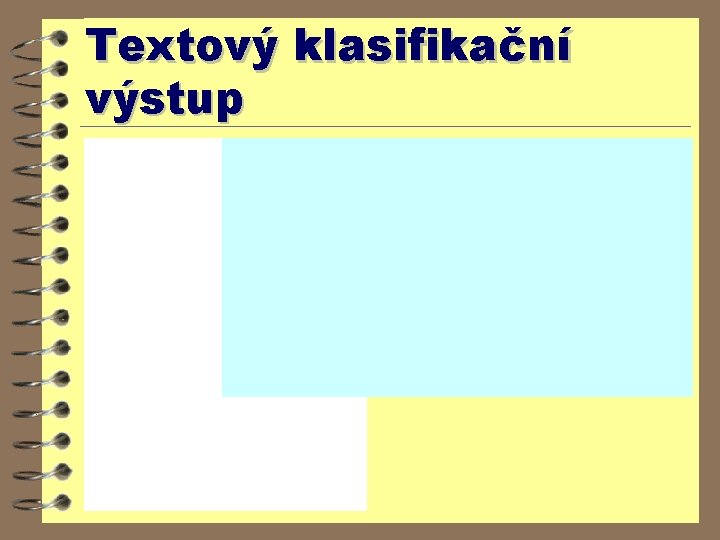 Textový klasifikační výstup 