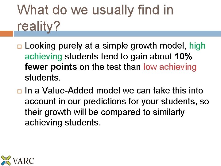 What do we usually find in reality? Looking purely at a simple growth model,