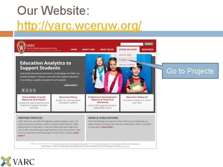 Our Website: http: //varc. wceruw. org/ Go to Projects 