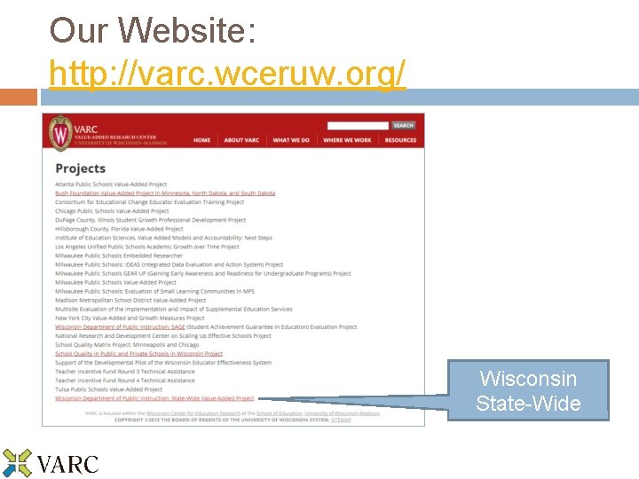 Our Website: http: //varc. wceruw. org/ Wisconsin State-Wide 