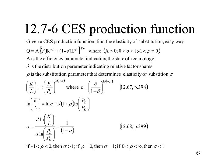 12. 7 -6 CES production function 69 