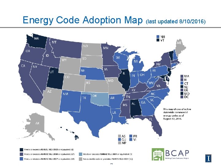 Energy Code Adoption Map (last updated 8/10/2016) 