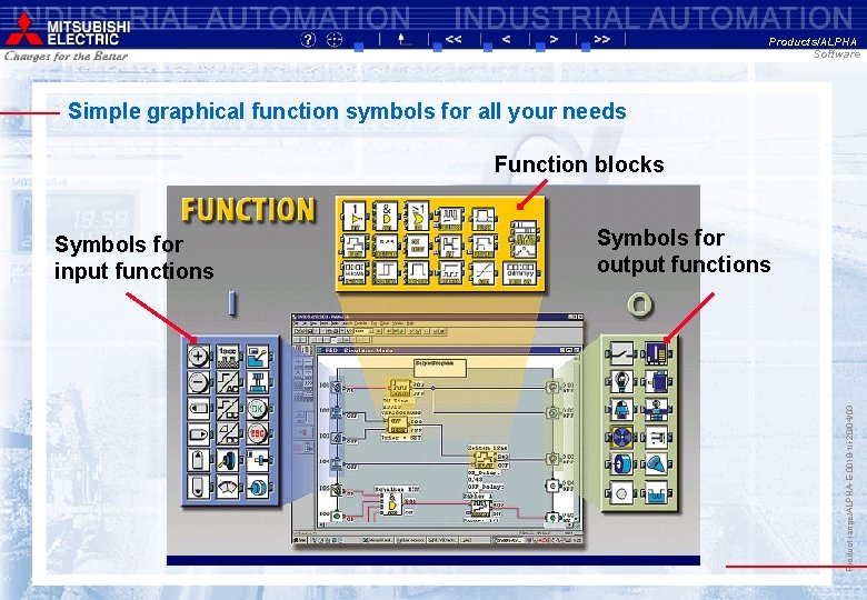 Products/ALPHA Software Simple graphical function symbols for all your needs Function blocks Symbols for