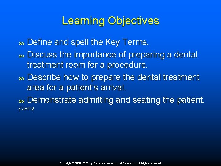 Learning Objectives Define and spell the Key Terms. Discuss the importance of preparing a