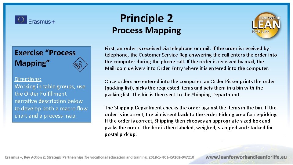 Sample L2 Process Map T 02 BASIC LEAN TRAINING Principle 2 Identify