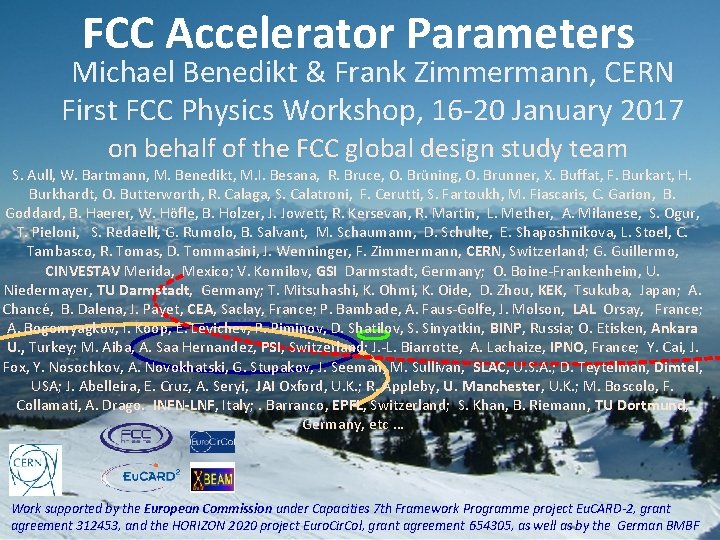 FCC Accelerator Parameters Michael Benedikt & Frank Zimmermann, CERN First FCC Physics Workshop, 16