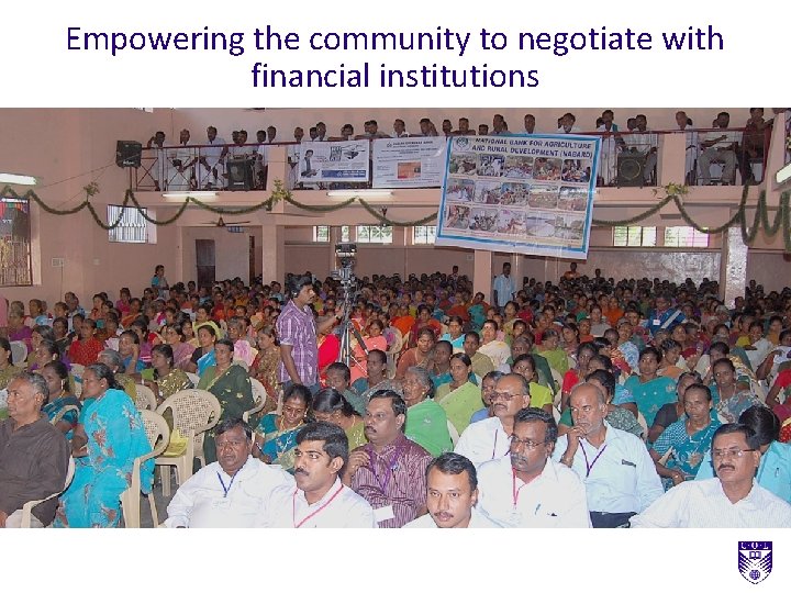 Empowering the community to negotiate with financial institutions Empowering the community to negotiate with financial institutions