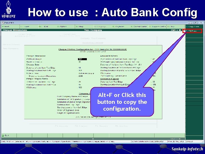 How to use : Auto Bank Config Alt+F or Click this button to copy How to use : Auto Bank Config Alt+F or Click this button to copy