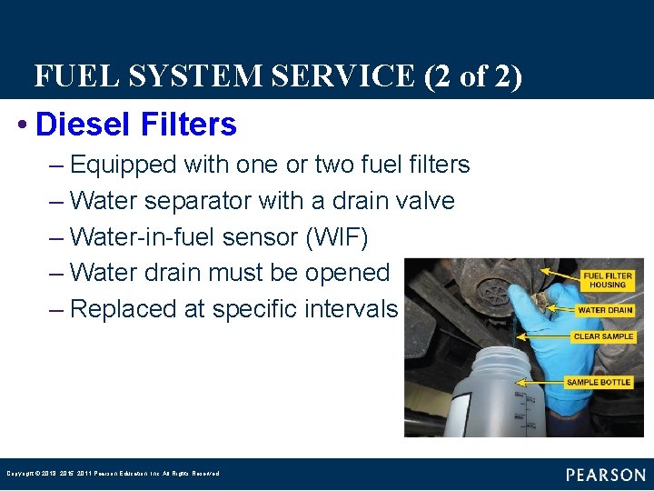 FUEL SYSTEM SERVICE (2 of 2) • Diesel Filters – Equipped with one or
