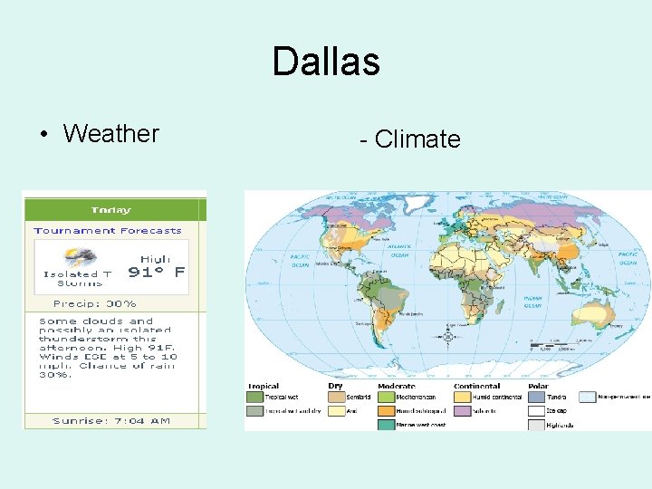 Dallas Climate Region Do Now KWL Chart Describe what you know