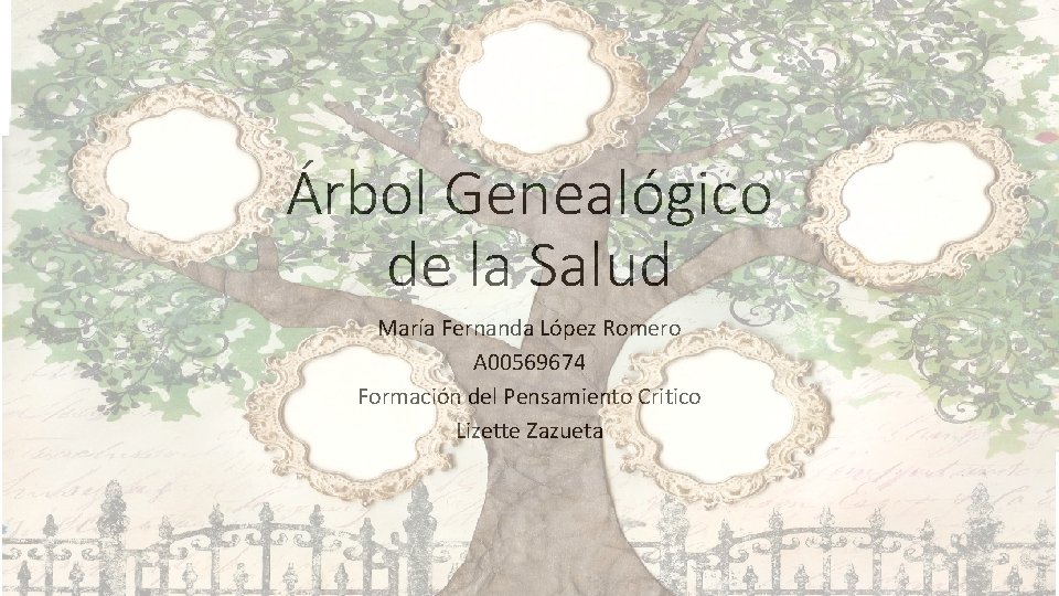 Árbol Genealógico de la Salud María Fernanda López Romero A 00569674 Formación del Pensamiento