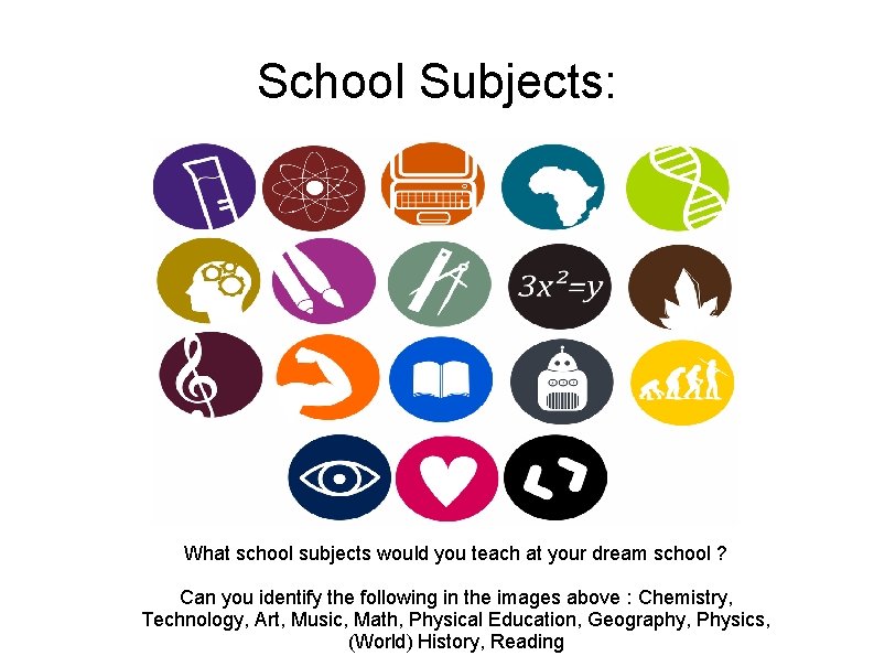 School Subjects: What school subjects would you teach at your dream school ? Can