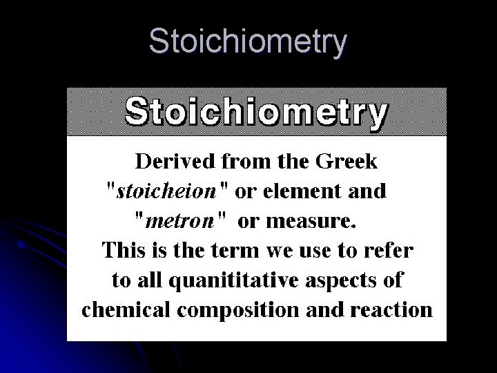 Stoichiometry 