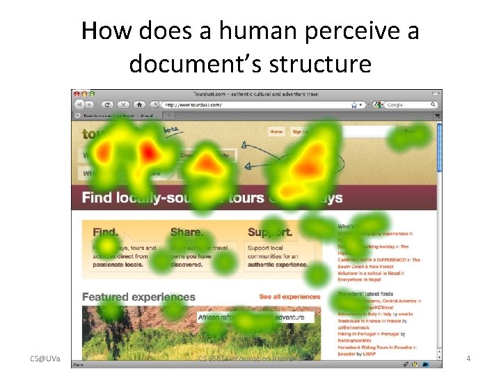 How does a human perceive a document’s structure CS@UVa CS 6501: Information Retrieval 4