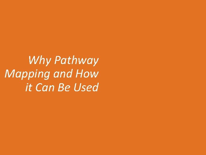 Why Pathway Mapping and How it Can Be Used 