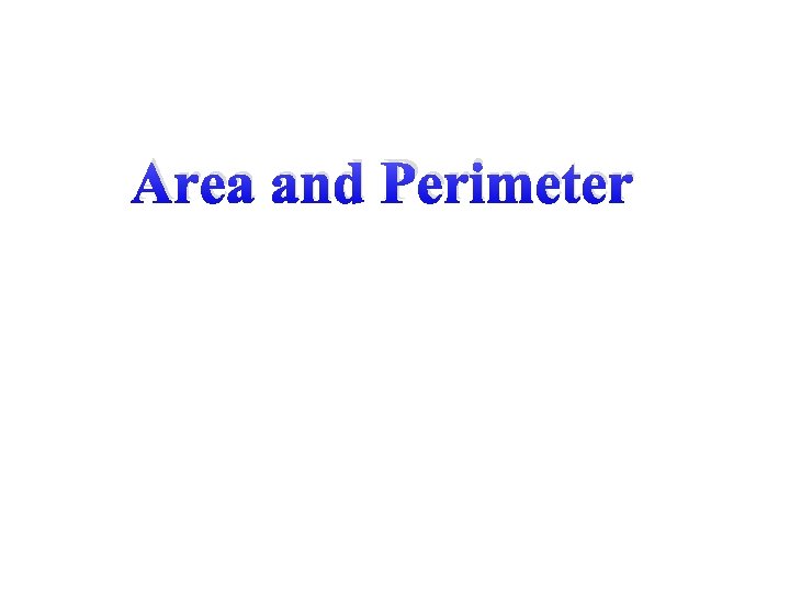 Area and Perimeter 