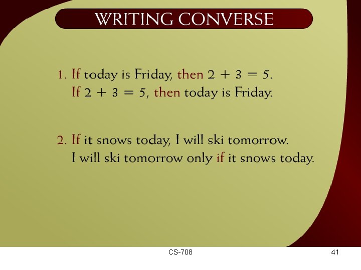 Writing Converse – 18 CS-708 41 