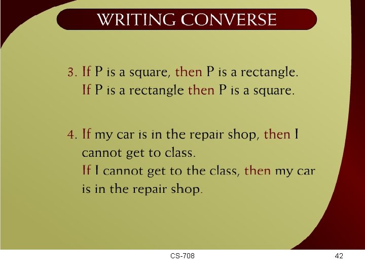 Writing Converse – 18 a CS-708 42 