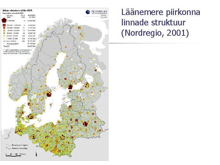 Läänemere piirkonna linnade struktuur (Nordregio, 2001) 