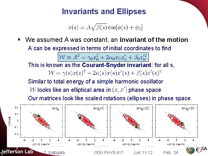 Invariants and Ellipses § We assumed A was constant, an invariant of the motion
