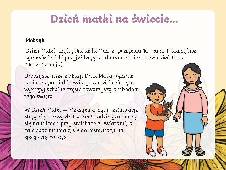 Dzień matki na świecie. . . Meksyk Dzień Matki, czyli „Día de la Madre”