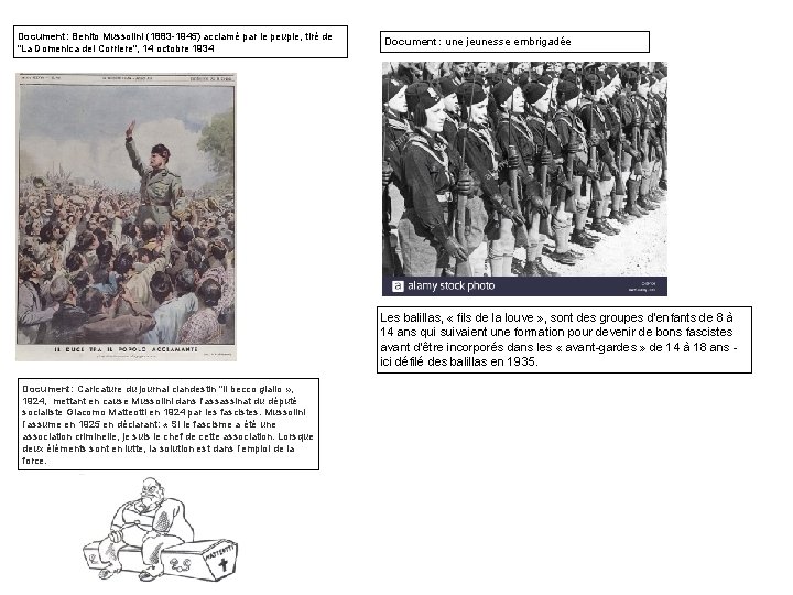 Document: Benito Mussolini (1883 -1945) acclamé par le peuple, tiré de "La Domenica del