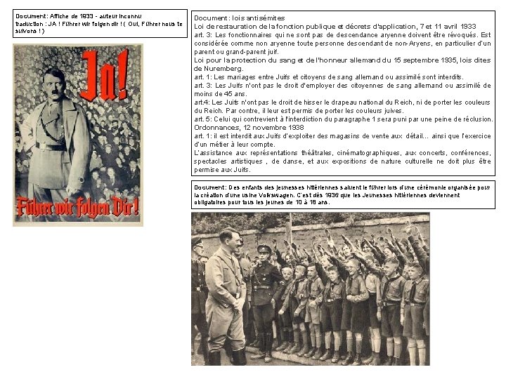 Document: Affiche de 1933 - auteur inconnu traduction : JA ! Führer wir folgen