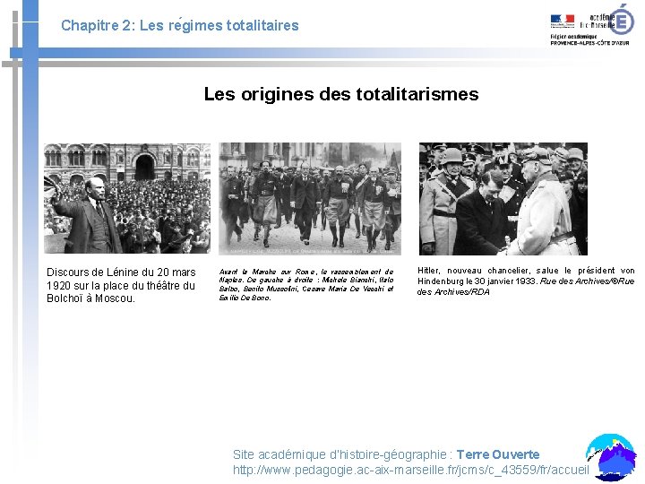 Chapitre 2: Les re gimes totalitaires Les origines des totalitarismes Discours de Lénine du