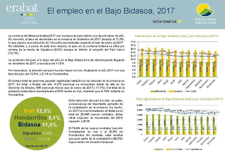 El empleo en el Bajo Bidasoa, 2017 NOTA TEMÁTICA 04 La comarca del Bidasoa