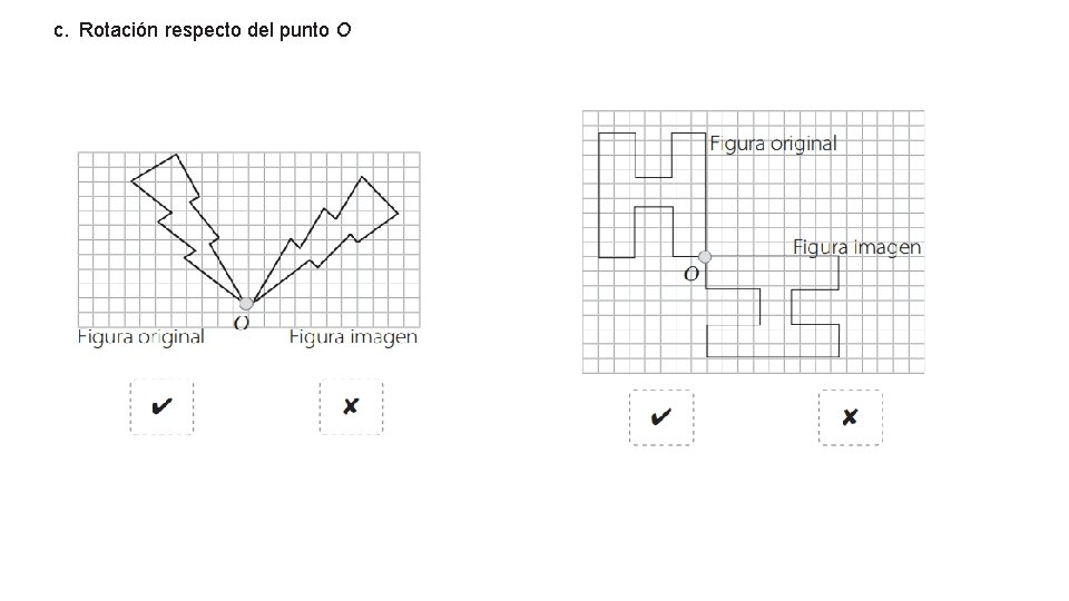c. Rotación respecto del punto O 