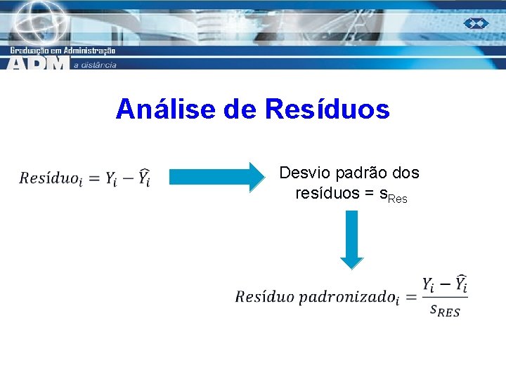 Análise de Resíduos Desvio padrão dos resíduos = s. Res 5 