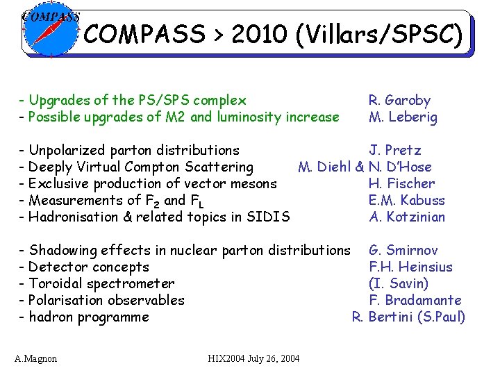 COMPASS > 2010 (Villars/SPSC) - Upgrades of the PS/SPS complex - Possible upgrades of