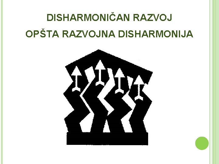 DISHARMONIČAN RAZVOJ OPŠTA RAZVOJNA DISHARMONIJA 