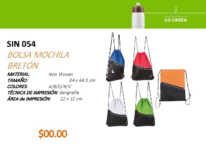 SIN 054 BOLSA MOCHILA BRETÓN MATERIAL: Non Woven TAMAÑO: 34 x 44. 5 cm