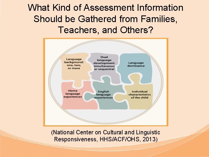What Kind of Assessment Information Should be Gathered from Families, Teachers, and Others? (National